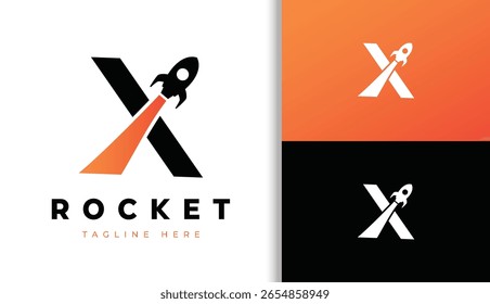Letter X with Rocket Logo