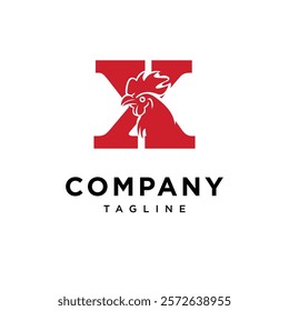 Letter X Rooster Logo Icon Vector