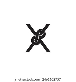 Letter X Rope logo icon vector template.eps