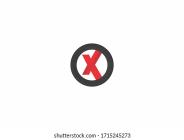 letter x in round vector logo design concept