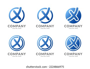 Letter X rounded monogram logo