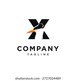 Letter X Royal tern Logo Icon Vector