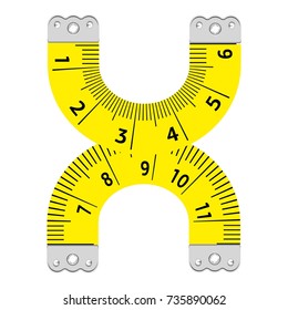 Letter x ruler icon. Cartoon illustration of letter x ruler vector icon for web