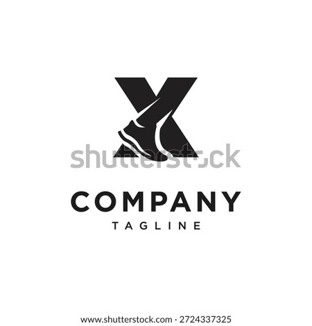 Letter X Run or Foot Logo Icon Vector
