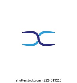 Letra X y S símbolo geométrico simple vector de logotipo