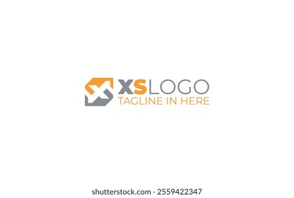 Letter X and S logo formed square symbol in orange color