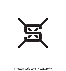 letter X and S monogram logo black