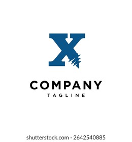 Letter X Screw logo Icon Vector