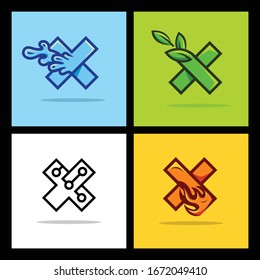 Letra X Set Idea Collection Resumen de logotipo de negocios moderno creativo