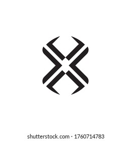 Letter X Shape Logo Template - Vector Illustration