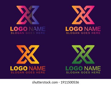 diseño de logotipo para compartir letras X con vector
