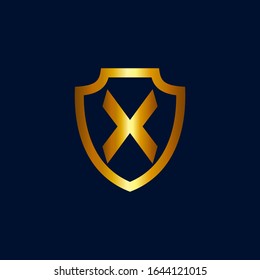 Logo-Design für Buchstaben x und Schild