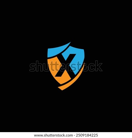 Letter x shield logo design