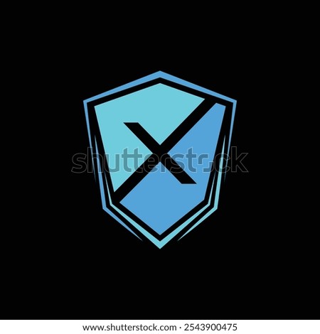letter X shield logo design vector