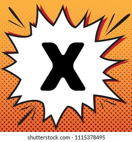 Letter X sign design template element. Vector. Comics style icon on pop-art background.