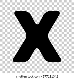 Letter X sign design template element. Black icon on transparent