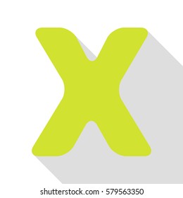 Letter X sign design template element. Pear icon with flat style shadow path.