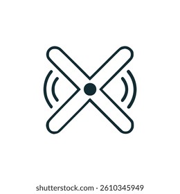 letter X with signal communication logo vector illustration template design