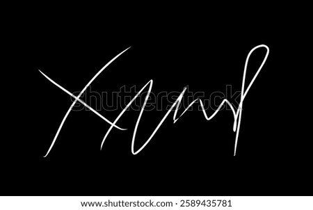 letter x signature illustration. Handwritten initial letter and signature X logo.