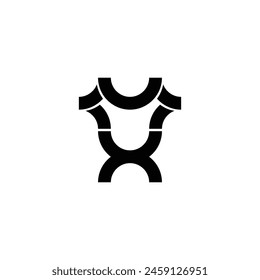 letter X simple armor symbol logo vector