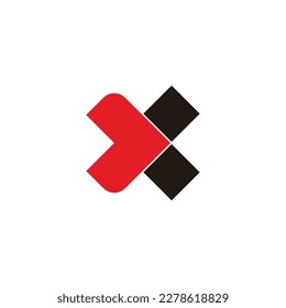 letra x flecha simple vector de logotipo geométrico 