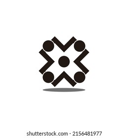 letter x simple geometric dots line logo vector