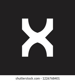 letter x simple geometric logo vector