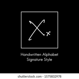 Letter X Simple Handwritten Cursive Signature Alphabet