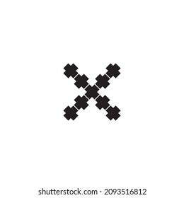letter X simple symbol logo vector pieces