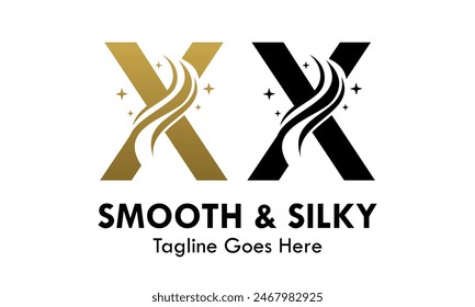 Letter x with smooth and silky design template illustration
