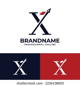 Letter X Spear Logo, suitable for any business related to Spear with X initials.