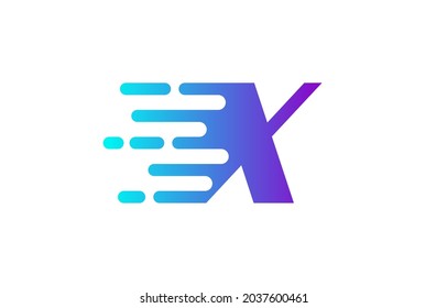 Letter X Speed Line Logo Concept. Fast Motion Icon Vector Illustration