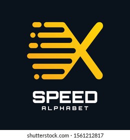 Letter X Speed Vector Logo Design. X letter font with Moving or Speed Design. Speed Icon.
