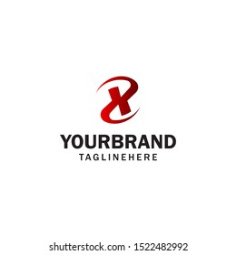 letter X spin rotation logo design concept template