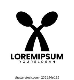 letter x spoon logo design 