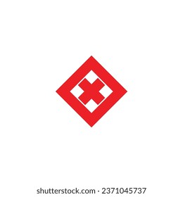 Letra x cuadrado, símbolo geométrico correcto vector logotipo simple