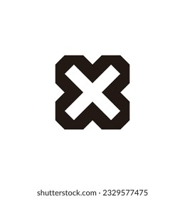 Letter X square geometric symbol simple logo vector