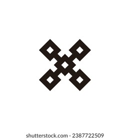 Letter x square, target, geometric symbol simple logo vector
