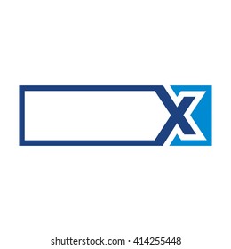 letter x and square. template of logo vector.