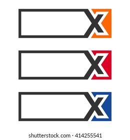 letter x and square. template of logo vector.