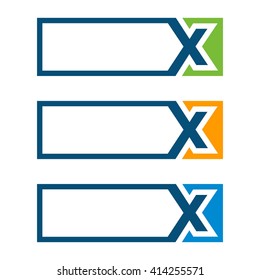 letter x and square. template of logo vector.