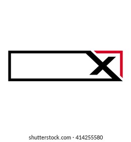 letter x and square. template of logo vector.