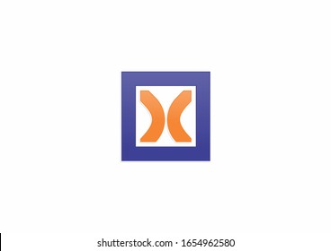Letter x in square vector logo design concept
