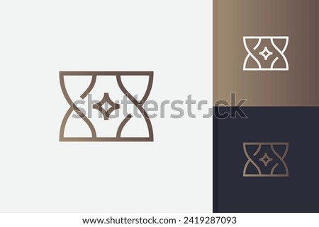 letter x star logo design vector template. hourglass icon illustration
