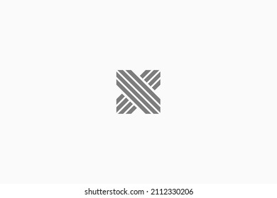 Letter X strip cross lines logo design