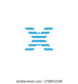 Letter X Stripes symbol icon logo design vector template