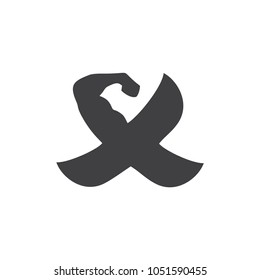 letter x with strong art logo vector