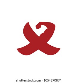 letter x with strong art logo vector