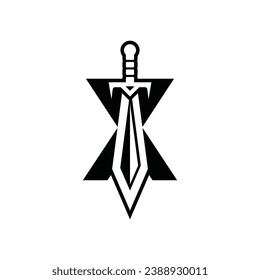 Letter X Sword weapon logo vector illustration, abstract vector illustration, Daggers and Knifes, logotype element for template.