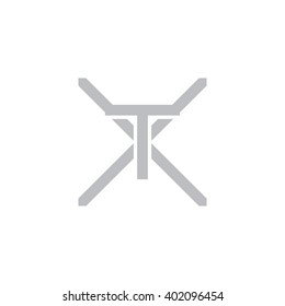 letter X and T monogram logo gray